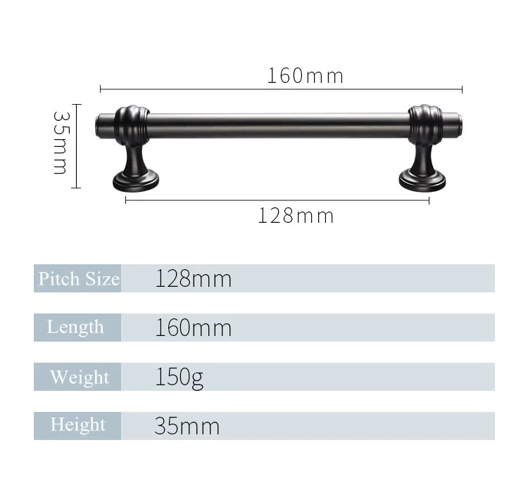 Pearl Black 128mm Современный цинковый сплав, атласные никелевые ручки для шкафа, кухонные ручки и ручки для ящиков, ручки для мебели - Цвет: Pearl Black 128mm