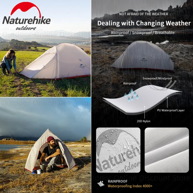 안전하고 트레킹 여행에 최적화된 Naturehike 클라우드 업 시리즈 야외 캠핑 텐트