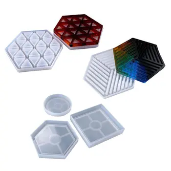 

5 5 pcs Coaster silicone mold, Cone Epoxy Resin Molds, Resin Stone Pendulum Crystal Column Pendant Silicone UV Resin Mold Tools