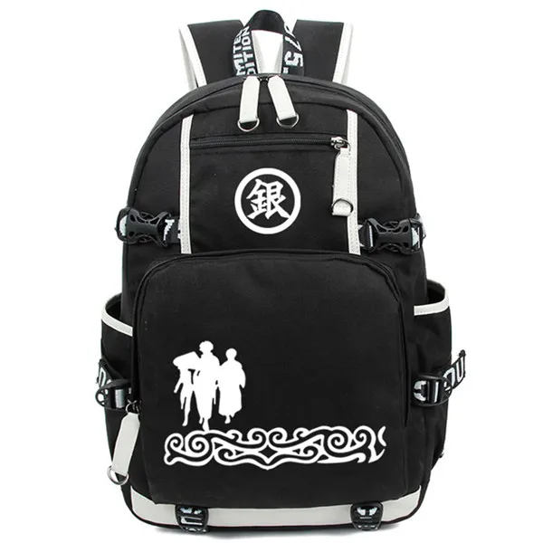 Gintama Cosplay Backpack Cartoon Luminous Student School Shoulder Bag Teenage Laptop Travel Bags - Цвет: 2