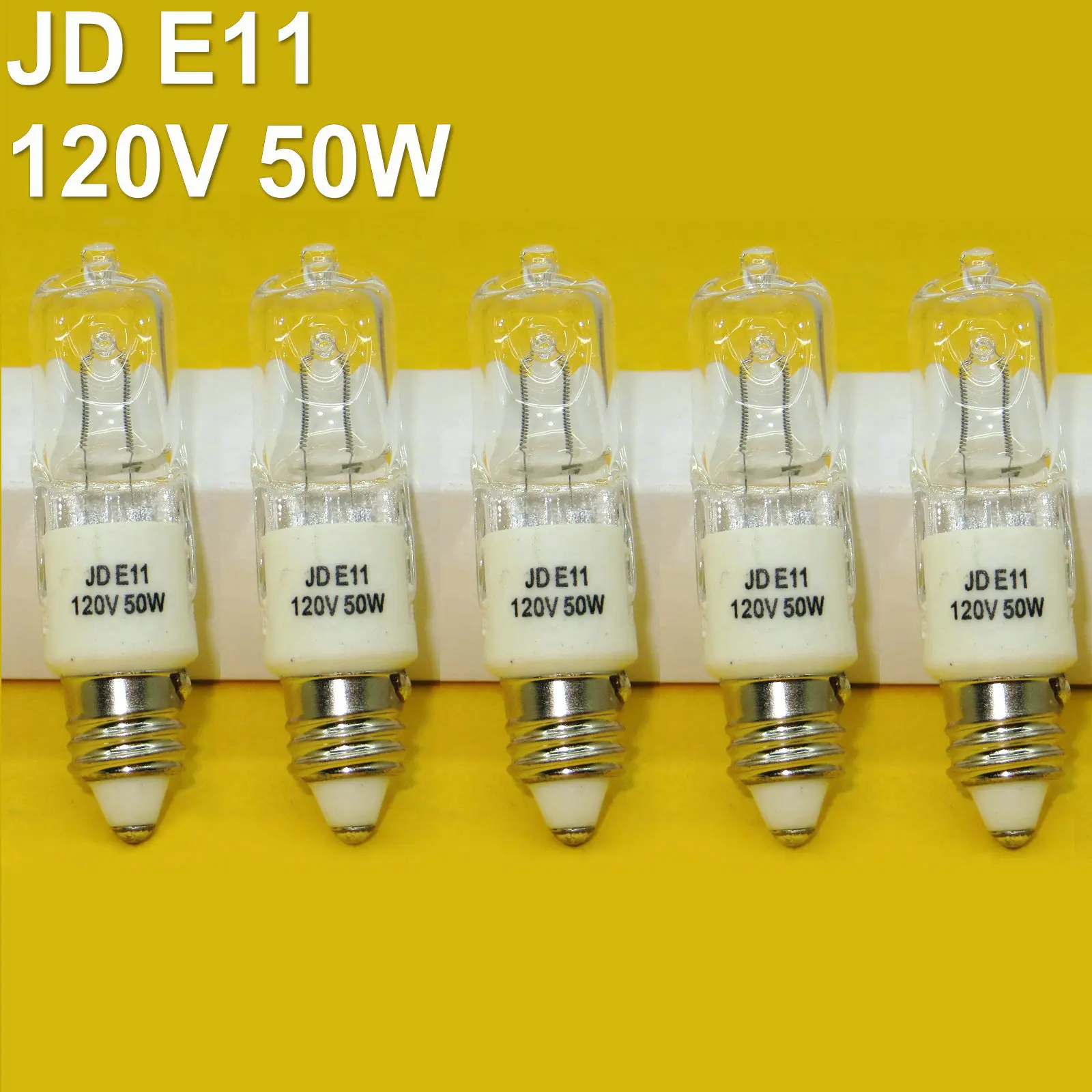5x50 Вт ватт Галогенные лампочки T4 JD E11 мини-канделябры База 120 в прозрачный