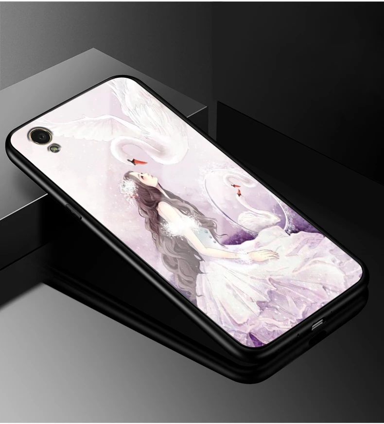 17 Для OPPO A37 чехол PC пластик+ стекло чехол для телефона черный ТПУ бампер чехол для OPPO A37 A 37 A37M A37F OPPOA37 полная защитная крышка - Цвет: 17