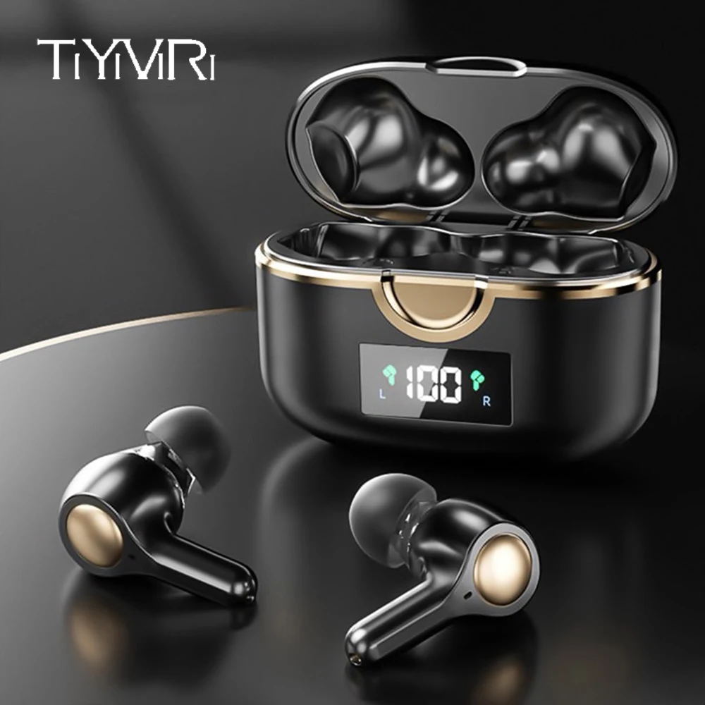 TWS Earbuds Bluetooth 5.1 Wireless Touch Headphone Bass Stereo Hifi Music Volume Control 4 Microphone Noise Cancelling Headphone