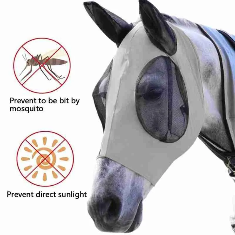 1pcs Horse Head Anti-mosquito Hood Anti Fly Mosquito Stretch Bug Mesh Equine Face Mask Horses Elastic Cover Equestrian Supplies | Дом и сад
