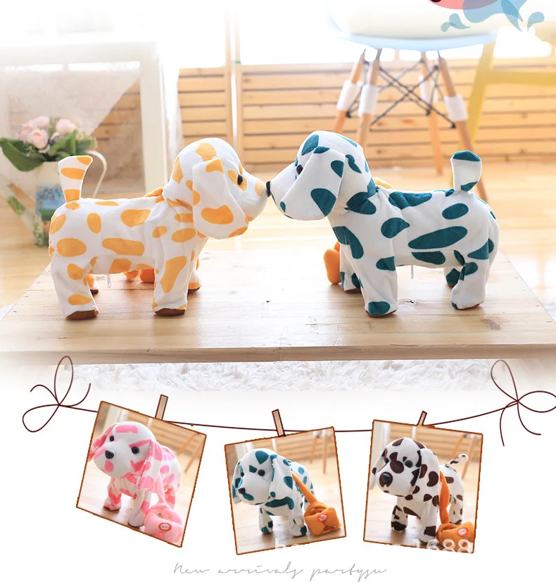 Creative Cute Smart Electric Concert Singing Dalmatians Doll Plush Toys Gift