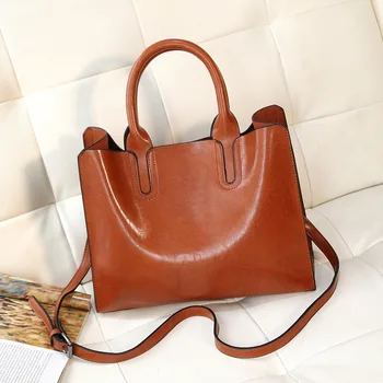 

Vintage Women's Handbags Retro Pu Leather Top Handle Bags for Women Solid Large Capacity Casual Tote Bag Female Shulder Handbag