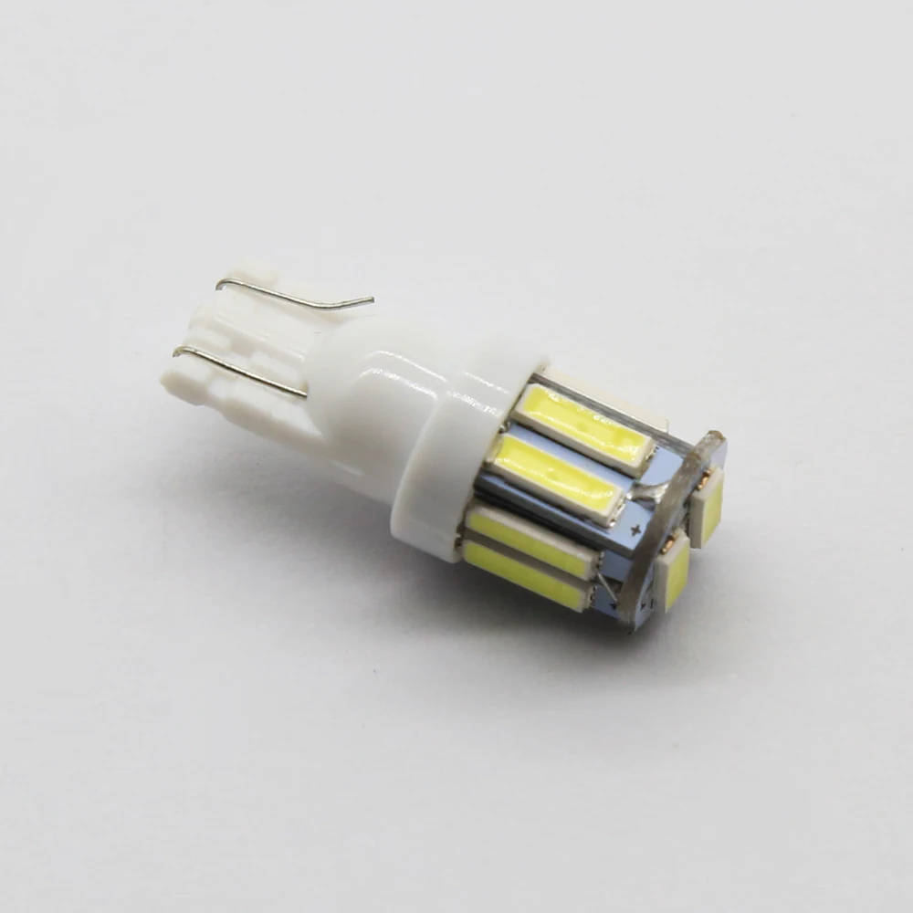 EURS 100 шт. T10 Led W5W светодиодные лампы T10 7020 10 smd автомобиля Подсветка салона сигнальная Лампа Купол Чтение номерного знака светильник 12V белого и красного цветов