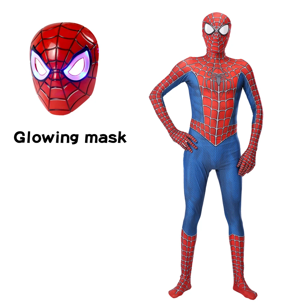 Disfraz de araña de hierro para niños, máscara brillante para Halloween,  fiesta de niño y niña, vestido para adultos y niños| | - AliExpress