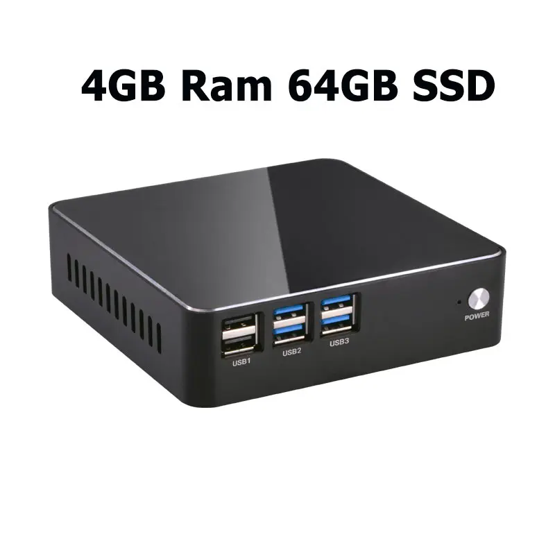 4GB Ram 64GB SSD Мини-ПК Поддержка Windows 10 Intel i5 5200U карманный компьютер 4 ГБ ОЗУ/64 Гб SSD, LAN, WiFi, HDMI и VGA порт для двойного дисплея, автоматическое включение - Цвет: 4GB Ram 64GB SSD