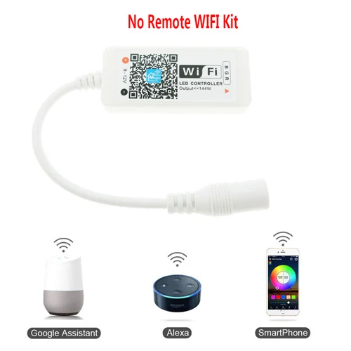 No Remote WIFI Kit Светодиодная Wi-Fi лента 15 м 10 м 5050 rgb tira 60led/m смартфон alexa google home беспроводное управление с радиочастотным ИК-пультом дистанционного управления домашний потолочный светильник - Испускаемый цвет: No Remote WIFI Kit