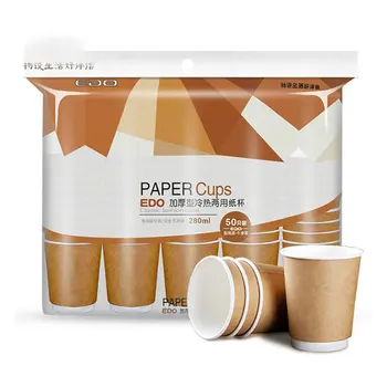 

Disposable Hollow Paper Cup Pe Coating For High Resistance Not Easy To Turn Out Thickened Anti Leakage 50 Pcs