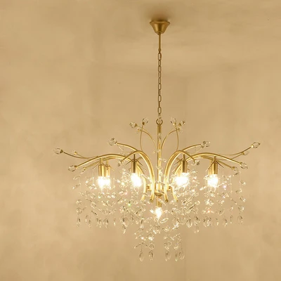 9 light Хрустальная люстра, роскошная гостиная, столовая, хрустальная лампа, простая спальня, современная бытовая Хрустальная люстра - Цвет абажура: 9 light