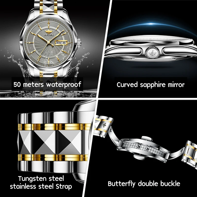 OUPINKE 2020 New Men Watch Top Brand Luxury Automatic Wrist Watches For Men Waterproof Mens Mechanical Watches Relogio Masculino