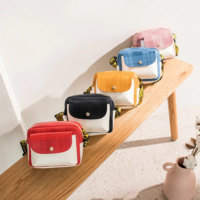 

Fashion Camera Bag 2019 Korean-style New Style Bags Contrast Color Retro Shoulder Square Sling Bag