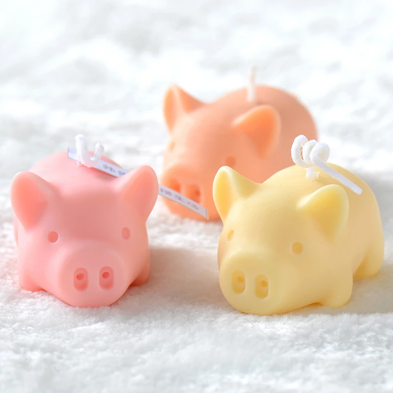 3D Candle Silicone Mold Cute Pig Handmade Soap Crafts Mould
