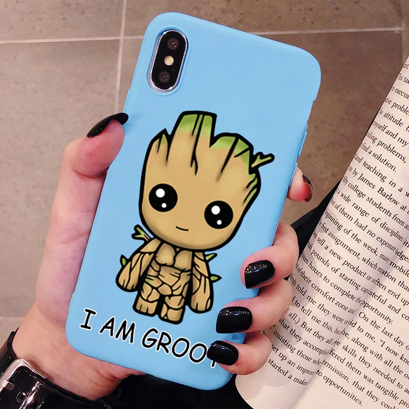 Чехол для телефона с героями мультфильмов I Am Groot Marvel для XiaoMi RedMi Note 8 7 6 5 K20 Pro матовый Силиконовый чехол s мягкая задняя крышка - Цвет: P1Blue