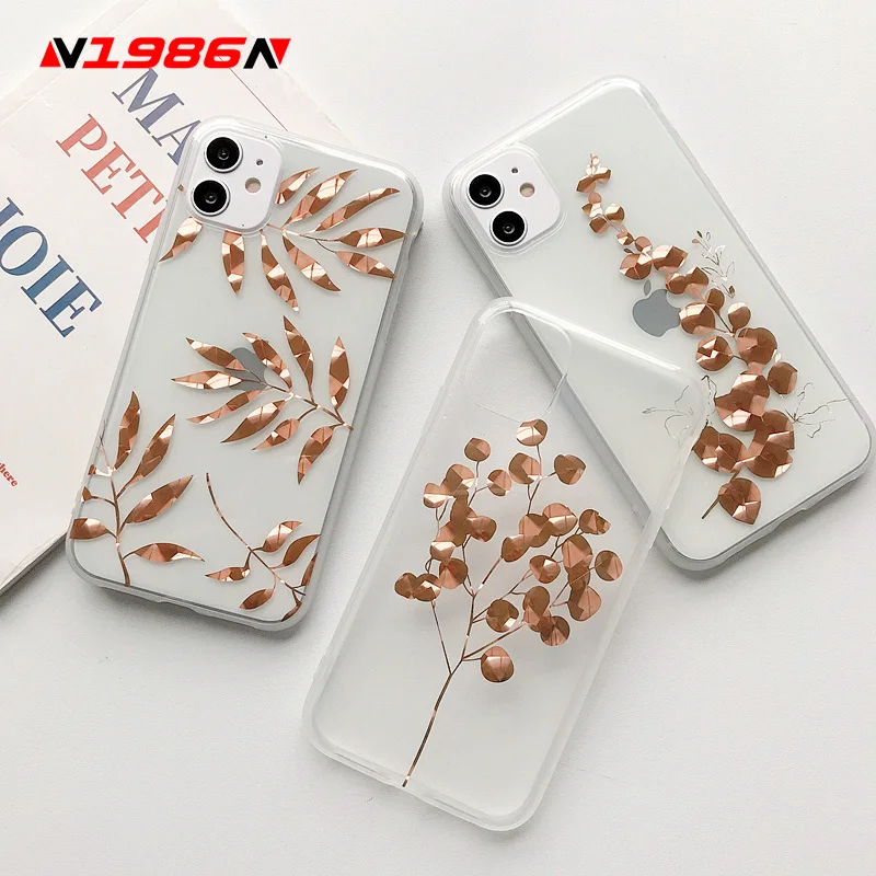 N1986N для iPhone 12Mini 11 Pro Max X XR XS 7 8 Plus SE 2020 чехол телефона роскошное покрытие золотой