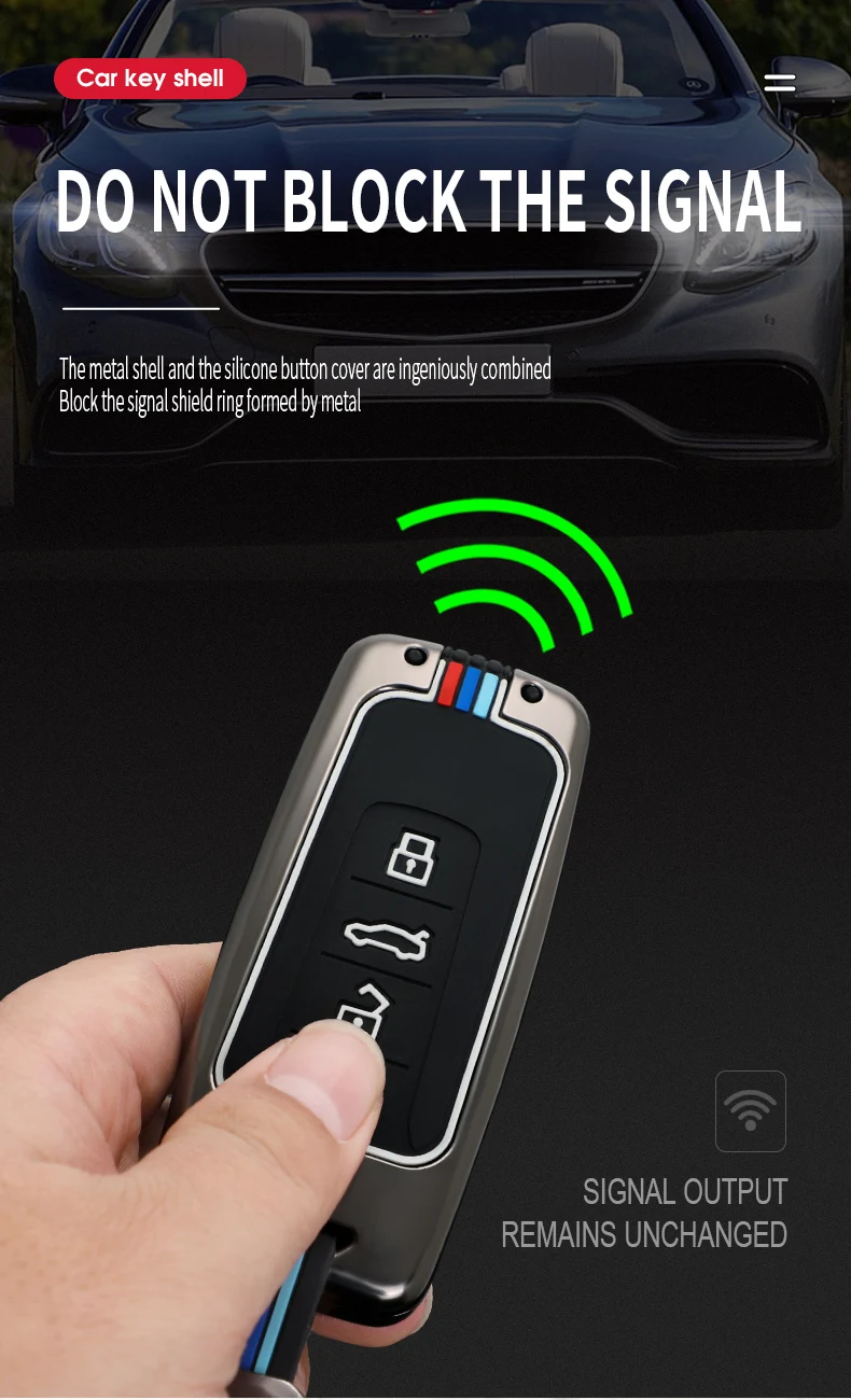 Custodia per chiave auto in Silicone in lega di zinco copertura completa per VW Volkswagen Touareg 2018 2019 2020 2021 3 pulsanti telecomando Keyless Protect Shell - Hd34c707981b04a5290777a5402a9ef6dO