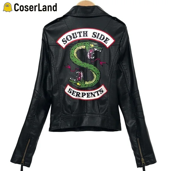 Пикантный женский мотоциклетный кожаный жакет Riverdale Serpents Бетти Купер пиджак из