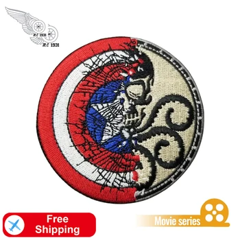 

Marvel Amercian Captain Embroidery Patches Movies Iron on Patch for Clothing DIY Applique Vet Shirt Customized Kids Accessories