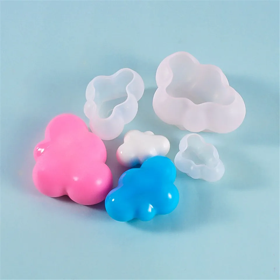 3Pcs Cloud 3D Shape Soap Candle Molds Chocolate Candy Silicone Baking Mold 