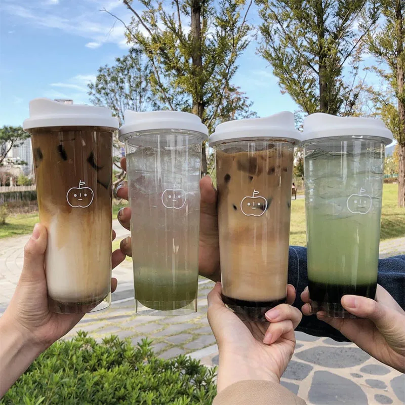 Kawaii Plastic Water Bottle water bottle sports water bottle sports bottle stainless steel water bottle plastic water bottle for Juice Milk Tea Coffee Tritan School Leak-proof Drinking Bottle Portable Creative Cups BPA Free