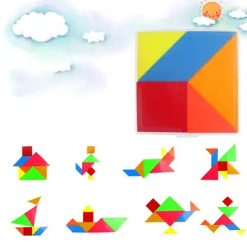 

Magnetic Colorful Jigsaw Puzzle Tangram Game Brain Teaser Educational Kids Toy New