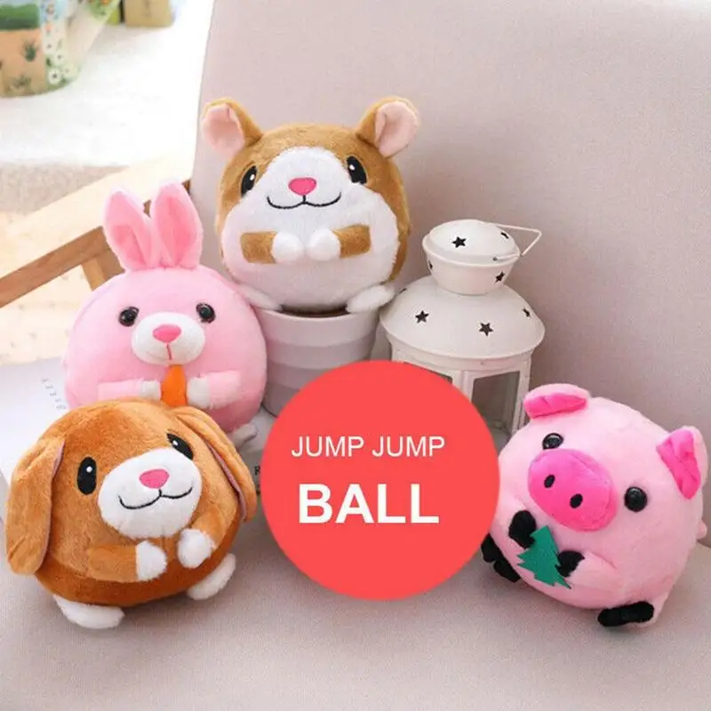 Электрический прыгающий мяч, плюшевая Музыкальная кукла, игрушка, usb зарядка, пение, мягкая плюшевая игрушка, милый прыгающий мяч, детский подарок на день рождения