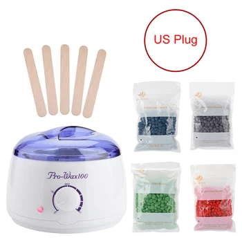 

Electric Wax Pot Warmer Heater Kit + 400g Waxing Bean + 5Pcs Depilatory Spatulas Wax Heater Pot Hair Remover Tool Wax Heater Kit