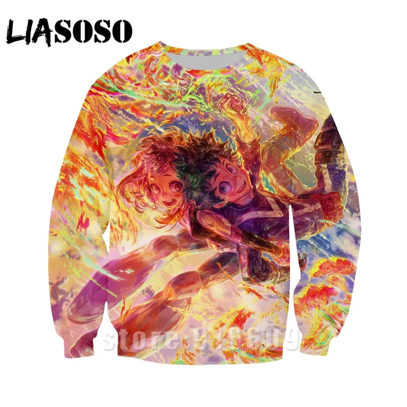 LIASOSO для мужчин женщин толстовка 3D принт аниме My Hero Academy All Might Shigaraki Tomura Футболка короткий рукав Топ пуловер