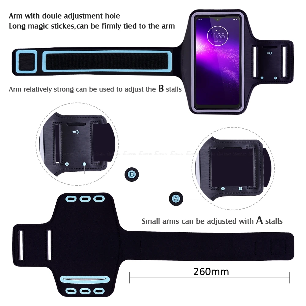 Чехол с повязкой на руку для Motorola Moto One 5G vision Action Macro Hyper Zoom Power Fusion Plus P30 Sport Running Gym Phone