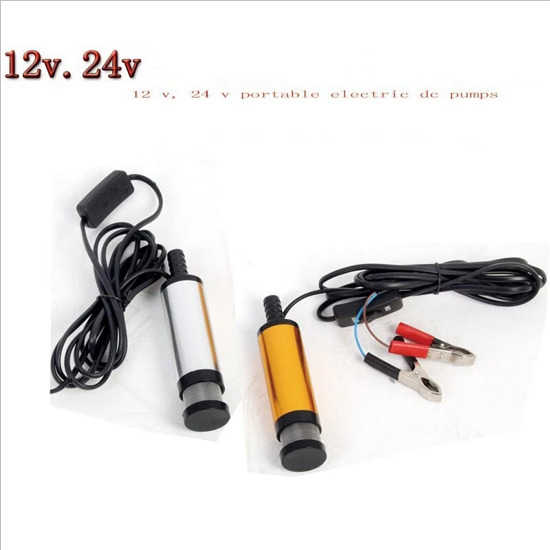

Portable Mini 12V 24V DC Electric Submersible Pump For Pumping Diesel Oil Water Aluminum Alloy Shell 12L/min Fuel Transfer Pump
