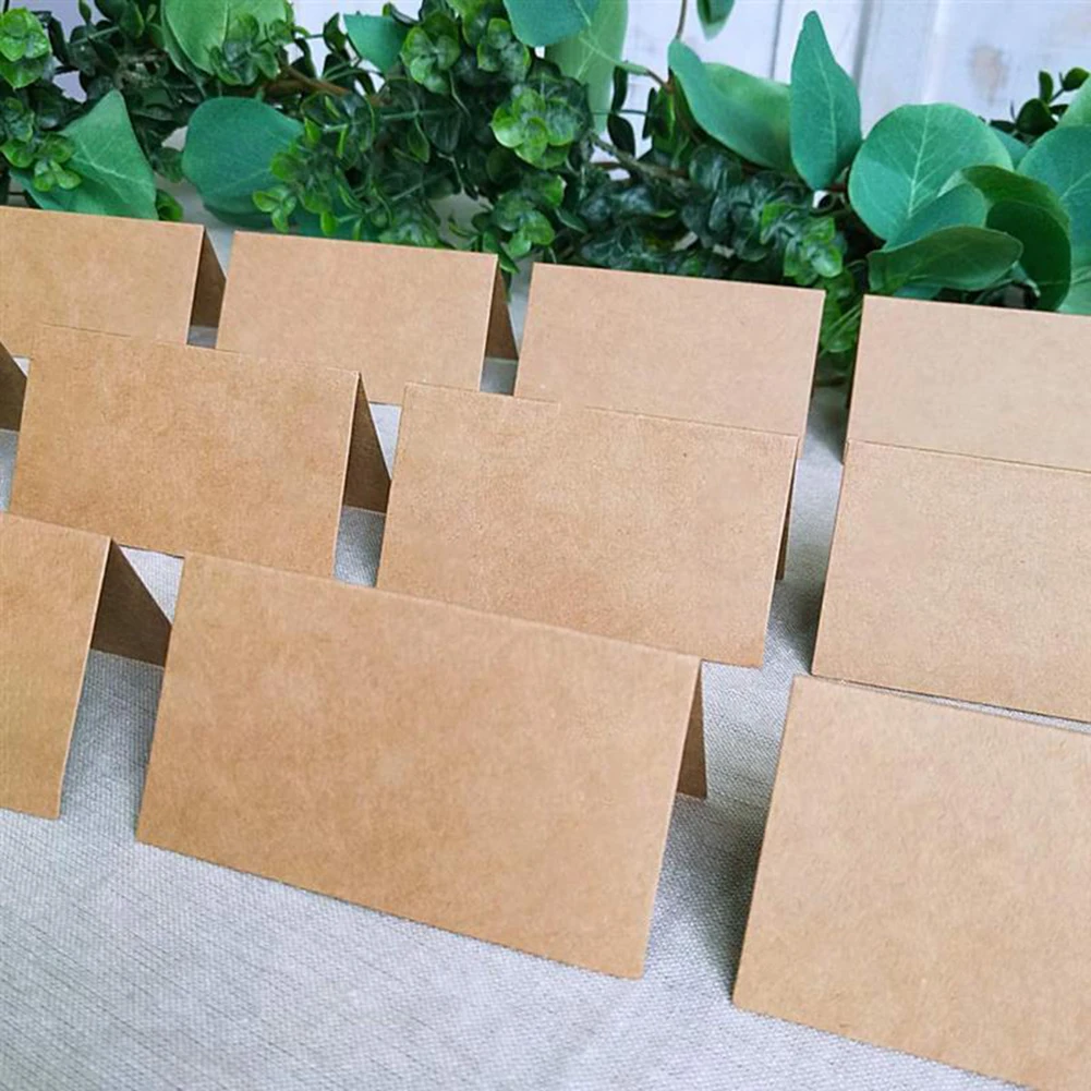  120pcs Vintage Invitations Blank Kraft Paper Table Number Name Card Place Cards Wedding Wedding Bir - 4.00033E+12