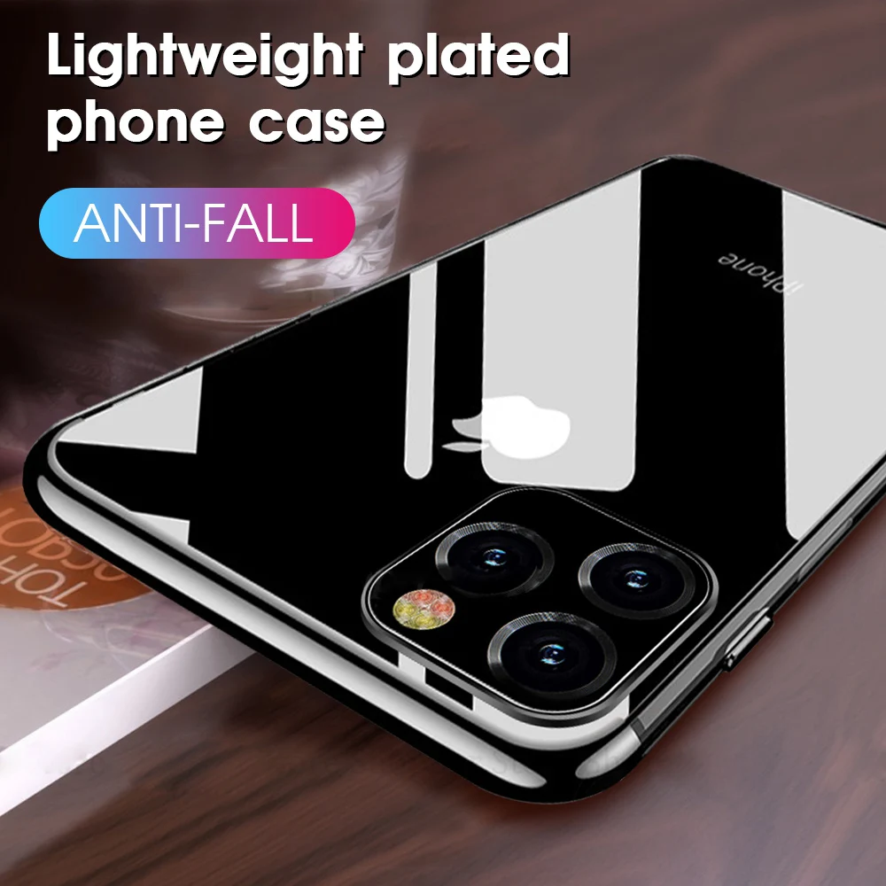 Ultra Thin luxury Plating Soft TPU Case for iPhone 11 pro X R XS Max Transparent Silicone Cover 6 7 8 plus Phone |