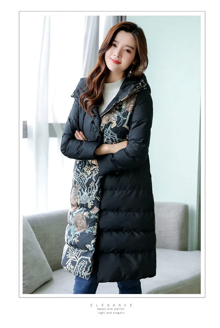 Зима стиль Xph9r6 корейский стиль Женская Элегантная мода похудение с Капюшоном Хлопчатобумажная стеганая одежда