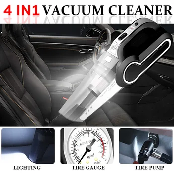 

120W 4 in1 Multi Function Portable Car Vacuum Cleaner Mini Handheld Air Compressor Wet/Dry Auto Vacuum Cleaner For Home Vehicles