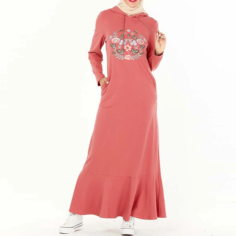 Pink dress Djelaba Femme розовый хиджаб мусульманское платье-Абая турецкие платья ислам одежда Абая для женщин Кафтан марокканский кафтан платье из Дубая - Цвет: Pink dress