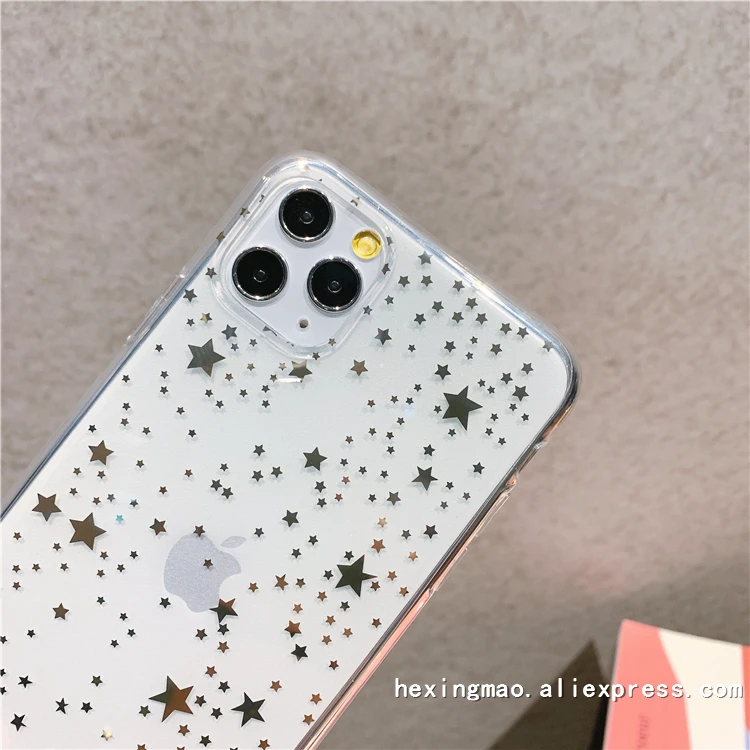 Модный чехол для телефона с золотыми волнами и звездами для iphone 11promax XS Max X XR 8 7 6 Plus, Модный мягкий прозрачный чехол из ТПУ s