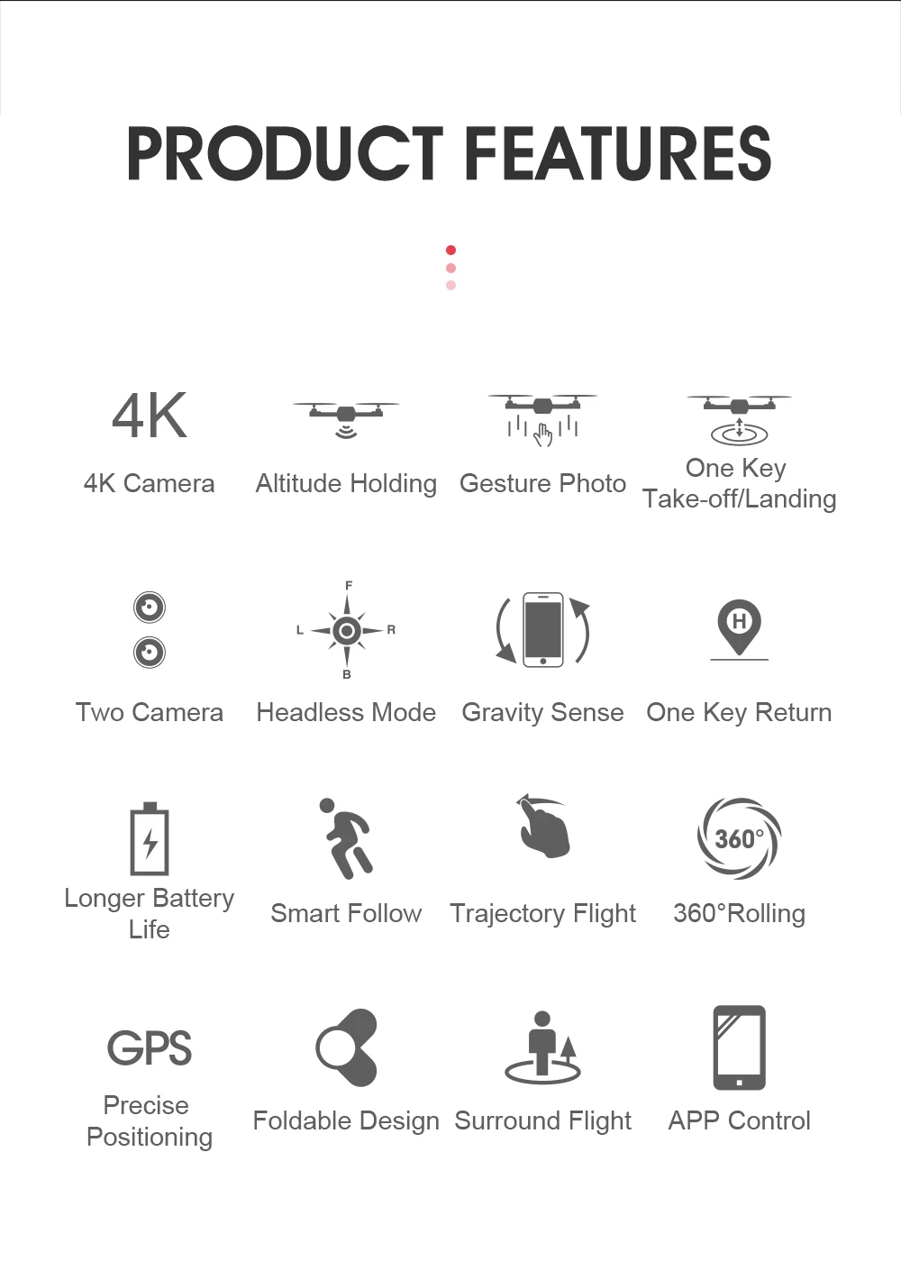 Дрон с камерой 4k HD Дрон 1080P wifi FPV Дрон контроль жестов Квадрокоптер удержание высоты Дрон RC вертолет Дрон игрушка VS L107