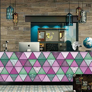 10152030cm Retro Triangles Strip Tiles Wall Stickers Bathroom Kitchen Wardrobe Door Home Decor Wallpaper Removable Art Poster