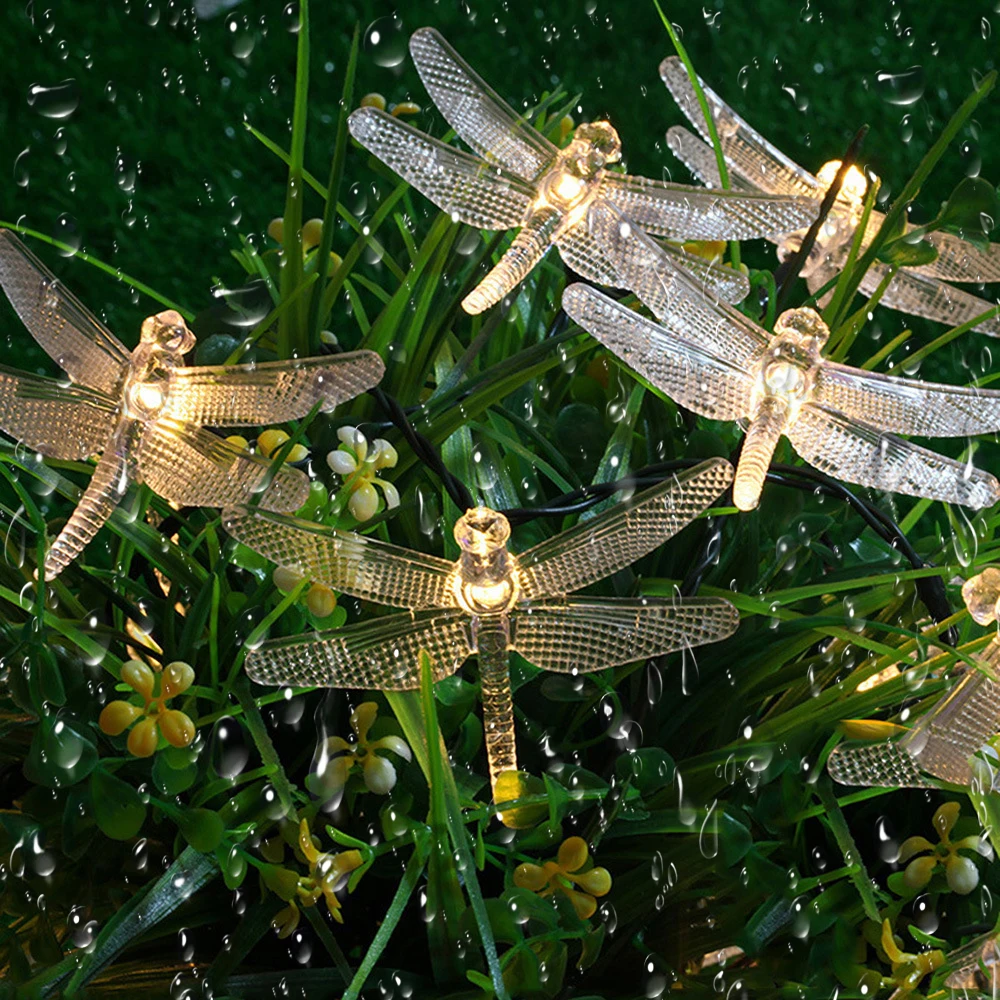 Solar Christmas Lights 20 30 50 LED Solar Dragonfly Fairy Lights Solar Powered String Lights Garland for Home Christmas led string lights