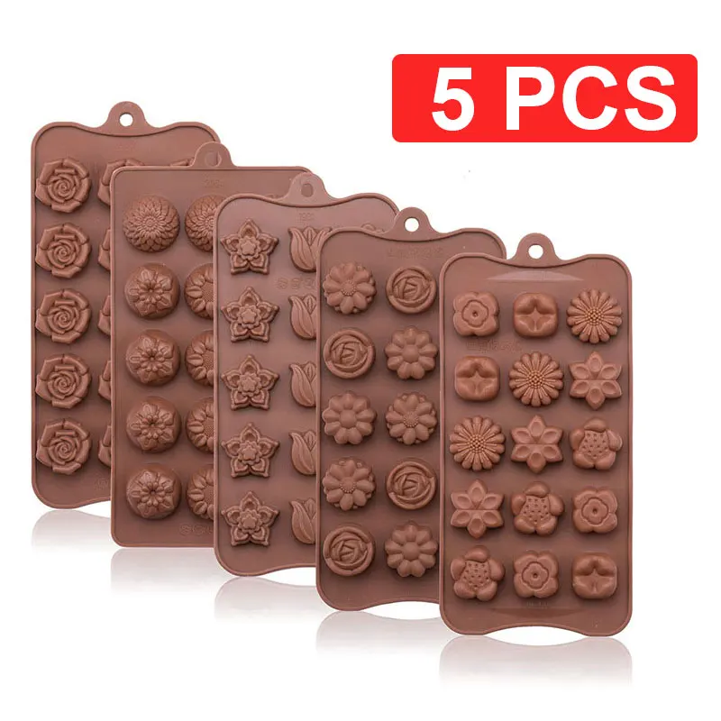 

Новый цветок, набор форм для шоколада, силиконовая форма «сделай сам», форма для рождественского печенья Форма для выпечки торта, 3D форма для шоколада для кухни