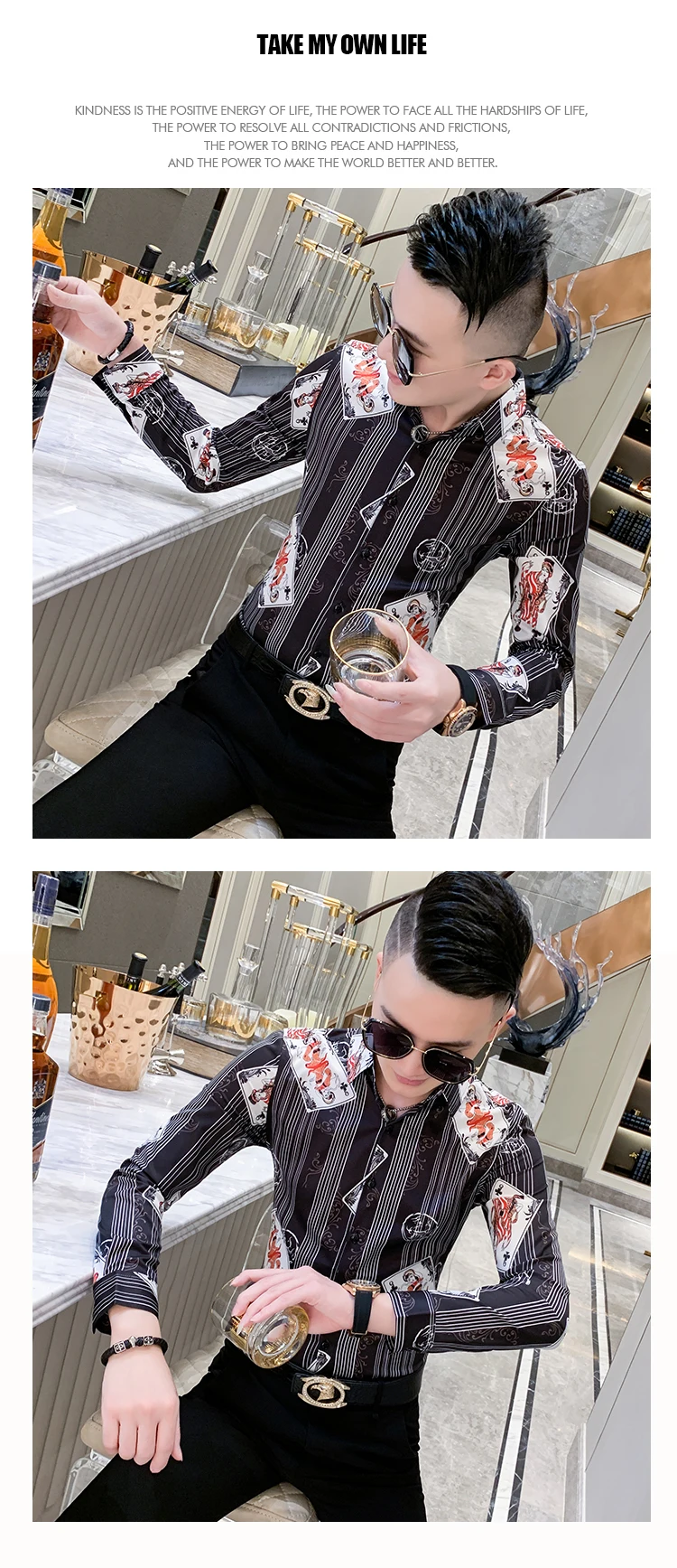 Chemises Homme Autumn Winter Men Dress Shirt Streetwear Thick Warm Long Sleeve Mens Casual Shirts Night Club Prom Tuxedo 3XL-M