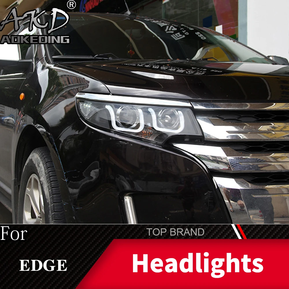 Головной фонарь для автомобиля Ford EDGE 2012- Фары противотуманные фары Дневные ходовые огни DRL H7 светодиодный Биксеноновая лампа автомобильные аксессуары