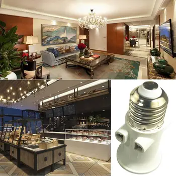 

E27 Bulb Adapter Lamp Holder Base Socket Conversion with EU Plug AC100-240V 4A for Lights