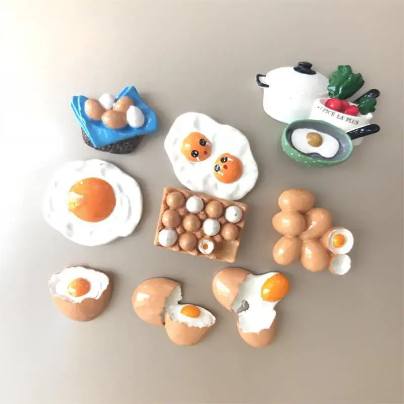 

Cute Egg Pouch Magnetic Fridge Sticker Creative Simulation Egg Breakfast Omelette Refrigerator Sticker magnet Home Kitchen Decor