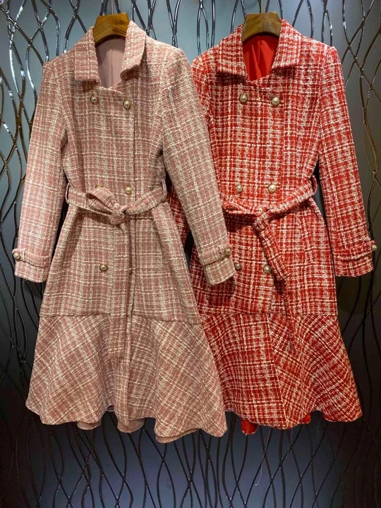 early autumn new women's lapel double-breasted tie knotted long-sleeved dress