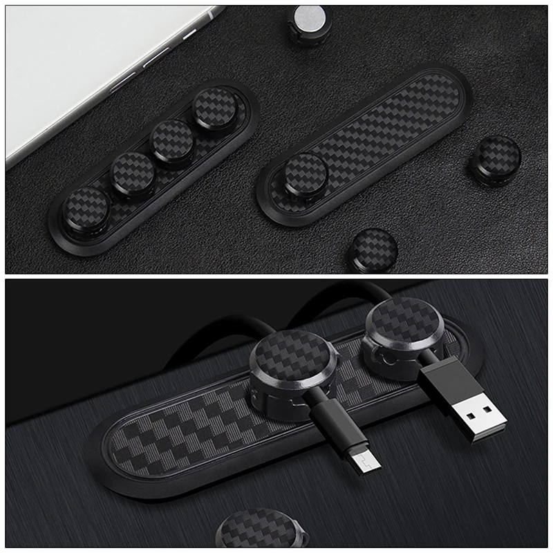 

Carbon Fiber Magnetic Cable Organizer Cable Clamp Data Cable Storage Hub Organizer Desktop Cable Data Line Hub Holder USB Charge