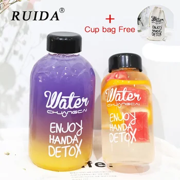 

RUIDA 600ml1000ml Plastic sport Water Bottle Drink Bottle Portable Transparent Fruit Flower Tea Water Bottles BPA free Girl Gift
