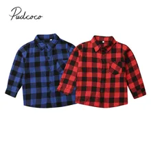 Г. Брендовые От 0 до 5 лет рождественские рубашки для маленьких мальчиков и девочек блуза в клетку хлопковые топы, Осень-зима, мягкие детские топы с длинными рукавами